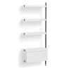 White Shelves + Black Anodised Aluminium Profiles – Pier System 130 - HAY