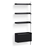 Black Shelves + Anodised Aluminium Profiles – Pier System 130 - HAY