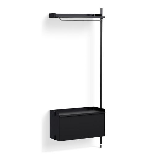 Pier System 1000 – PS Black Shelves + Black Anodised Aluminium Profiles - HAY