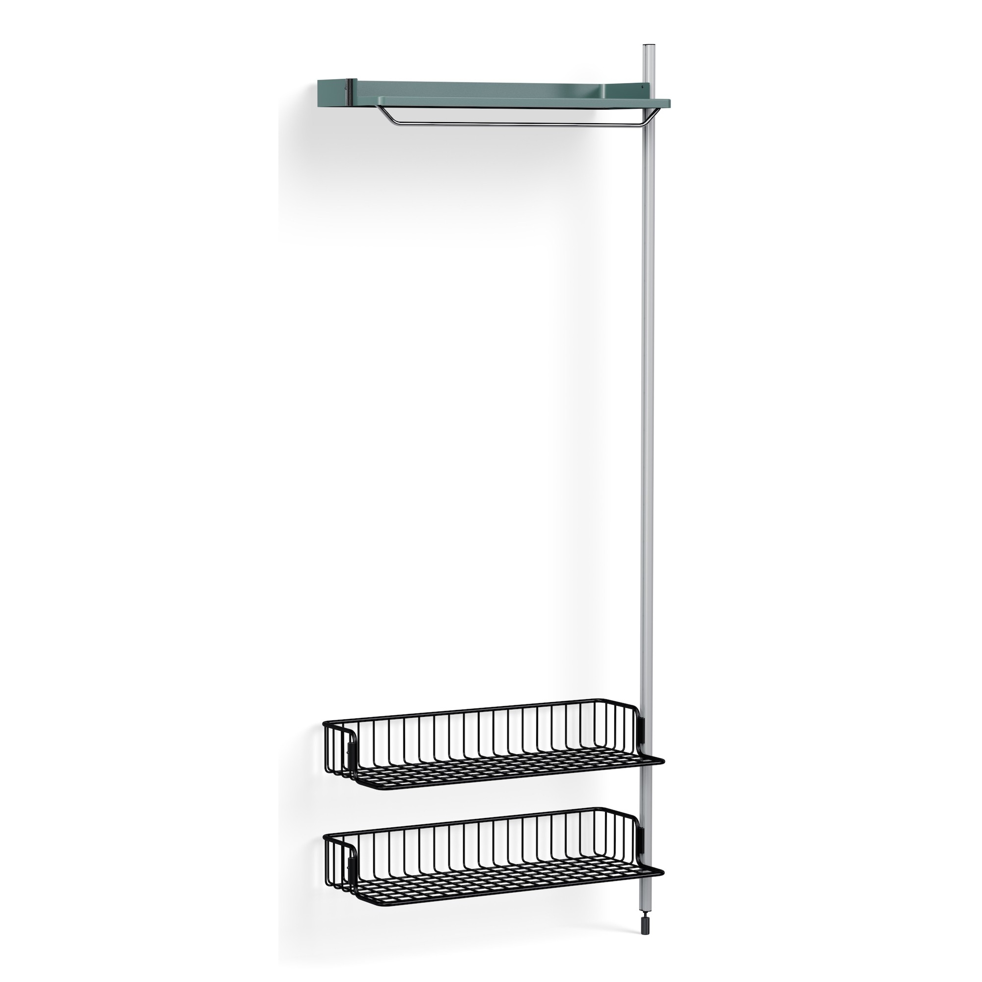 Pier System 1010 – PS Blue Shelf + Anthracite Wire Shelves + Anodised Aluminium Profiles - HAY