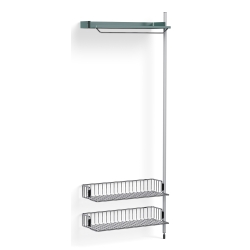 Pier System 1010 – PS Blue Shelf + Chromed Wire Shelves + Anodised Aluminium Profiles - HAY