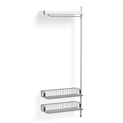 Pier System 1010 – Étagère Blanc PS + Grilles Chrome + Montants Aluminium anodisé - HAY