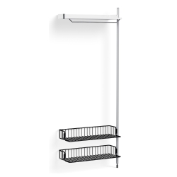 Pier System 1010 – PS White Shelf + Anthracite Wire Shelves + Anodised Aluminium Profiles - HAY