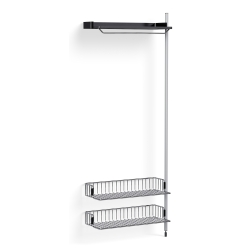 Pier System 1010 – PS Black Shelf + Chromed Wire Shelves + Anodised Aluminium Profiles - HAY