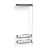 Pier System 1010 – PS Black Shelf + Chromed Wire Shelves + Anodised Aluminium Profiles - HAY