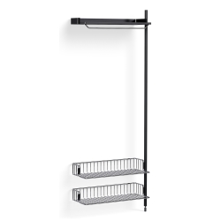 Pier System 1010 – Étagère Noir PS + Grilles Chrome + Montants Aluminium anodisé Noir - HAY