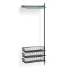 Pier System 1020 – PS Blue Shelf + Anthracite Wire Shelves + Black Anodised Aluminium Profiles - HAY