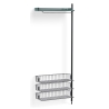 Pier System 1020 – PS Blue Shelf + Chromed Wire Shelves + Black Anodised Aluminium Profiles - HAY