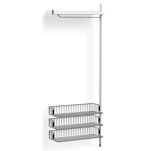 Pier System 1020 – Étagère Blanc PS + Grilles Chrome + Montants Aluminium anodisé - HAY