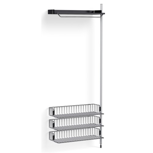 Pier System 1020 – Étagère Noir PS + Grilles Chrome + Montants Aluminium anodisé - HAY