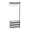 Pier System 1020 – PS Black Shelf + Anthracite Wire Shelves + Black Anodised Aluminium Profiles - HAY