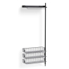 Pier System 1020 – PS Black Shelf + Chromed Wire Shelves + Black Anodised Aluminium Profiles - HAY