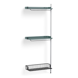 Pier System 1030 – PS Blue Shelves + Anthracite Wire Shelf + Anodised Aluminium Profiles - HAY