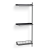 Pier System 1030 – PS Black Shelves + Anthracite Wire Shelf + Black Anodised Aluminium Profiles - HAY