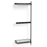 Pier System 1040 – PS Black Shelves + Anthracite Wire Shelf + Black Anodised Aluminium Profiles - HAY