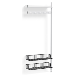 Pier System 1050 – PS White Shelves + Anthracite Wire Shelves + Anodised Aluminium Profiles - HAY