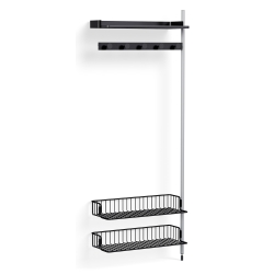 Pier System 1050 – PS Black Shelves + Anthracite Wire Shelves + Anodised Aluminium Profiles - HAY