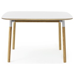 blanc stratifié/chêne - 120x120cm - table Form - Normann Copenhagen