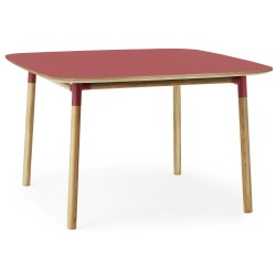 red linoleum/oak - 120x120cm - Form table - Normann Copenhagen