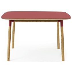 red linoleum/oak - 120x120cm - Form table - Normann Copenhagen