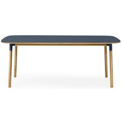 blue linoleum/oak - 95x200cm - Form table - Normann Copenhagen