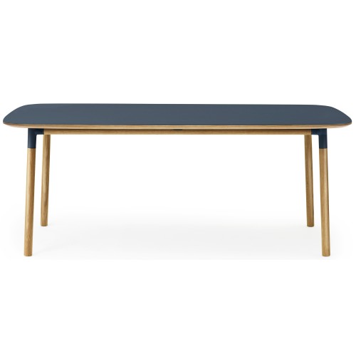 blue linoleum/oak - 95x200cm - Form table - Normann Copenhagen