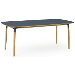 blue linoleum/oak - 95x200cm - Form table - Normann Copenhagen