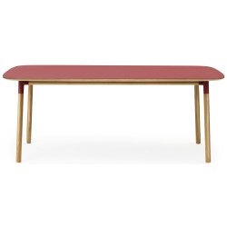 linoléum rouge/chêne - 95x200cm - table Form - Normann Copenhagen