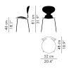 Ant Chair – white coloured ash shell  + fabric Hallingdal 110  + chrome legs - Fritz Hansen