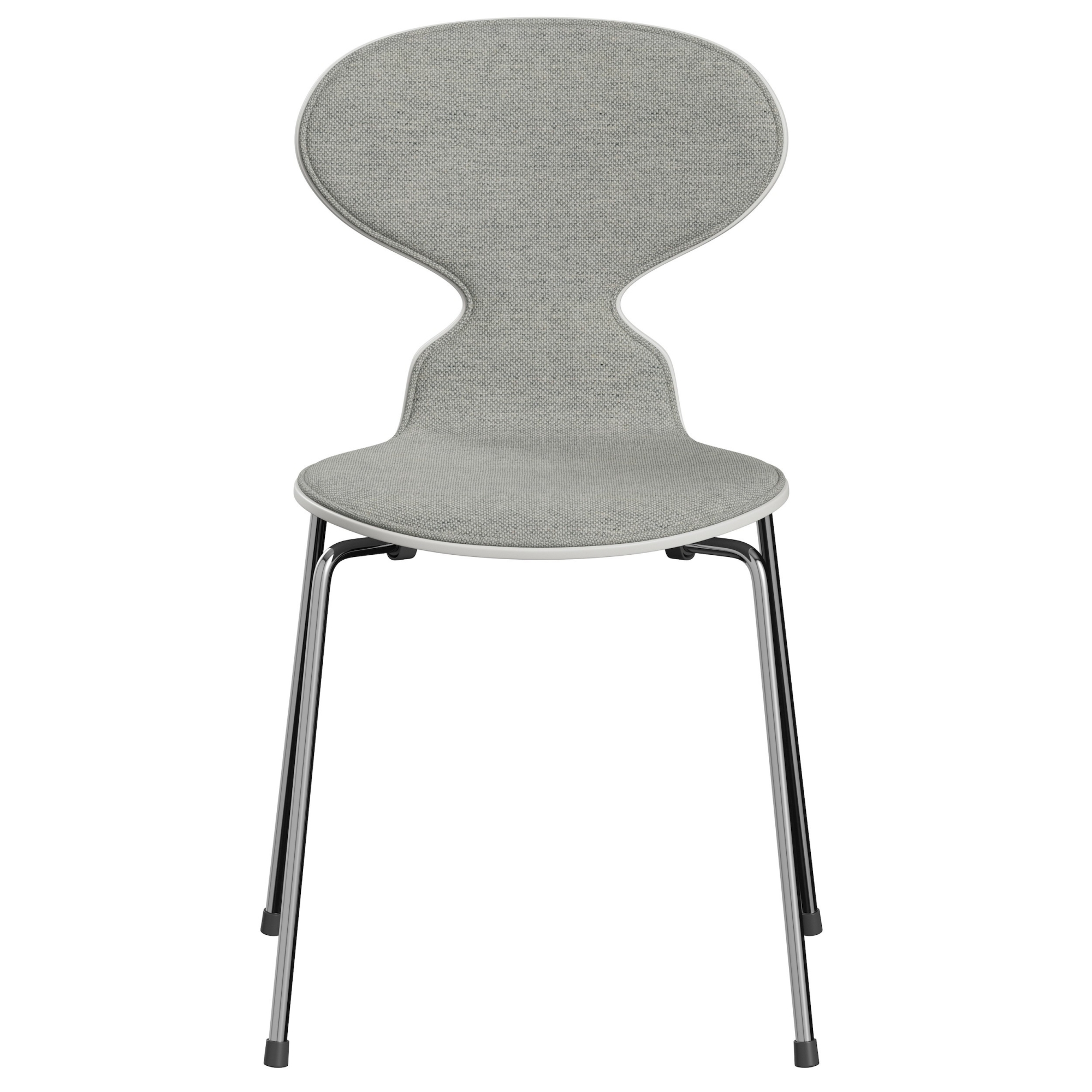 Ant Chair – white coloured ash shell  + fabric Hallingdal 110  + chrome legs - Fritz Hansen