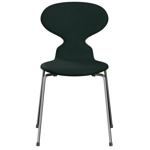 Ant Chair – Evergreen coloured ash shell  + fabric Vidar 1062  + chrome legs - Fritz Hansen