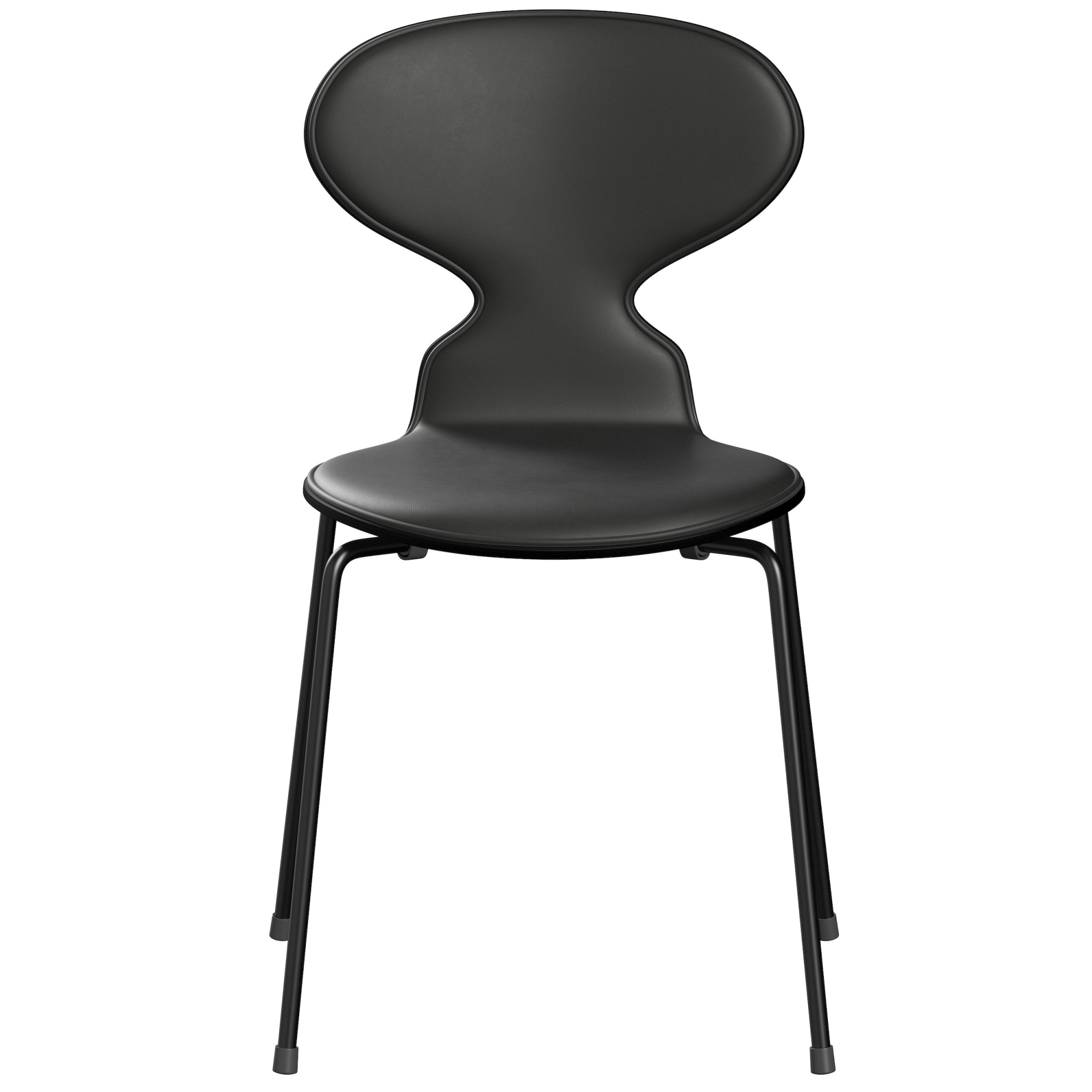 Ant Chair – Black coloured ash shell + leather Essential Black + Black legs - Fritz Hansen