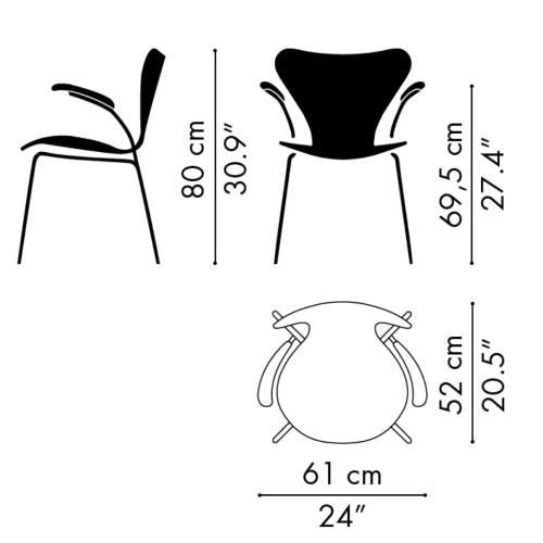 Wooden shell – Chair Serie 7 n°3207 - Fritz Hansen