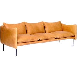 Tiki 3-seater sofa – Vintage Cognac leather + Black base - Fogia