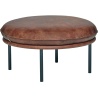 Tiki Ottoman – Vintage Rangers leather + Black base - Fogia