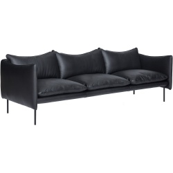 Tiki 3-seater sofa – Elmosoft 99999 leather + Black base - Fogia