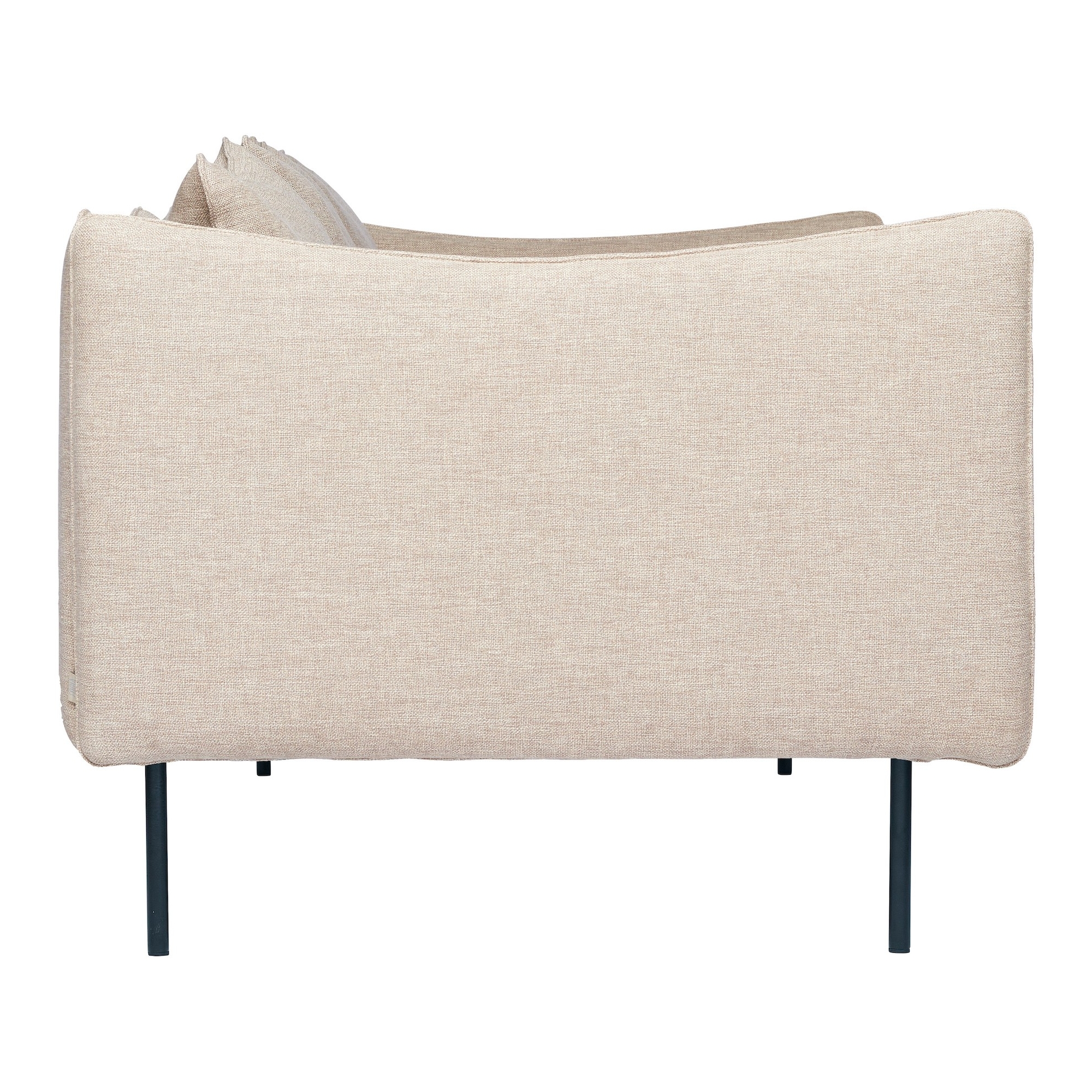 Tiki 2-seater sofa – Clay 0010 fabric + Black base - Fogia