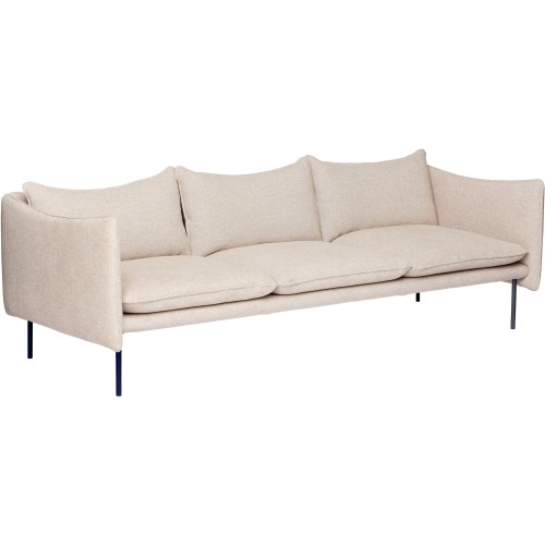 Tiki 3-seater sofa – Clay 0010 fabric + Black base - Fogia