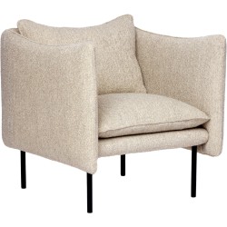 Petit fauteuil Tiki – tissu Barnum 02 Sand + Base Noire - Fogia