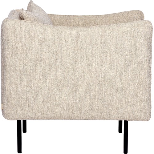 Tiki 2-seater sofa – Barnum 02 Sand fabric + Black base - Fogia