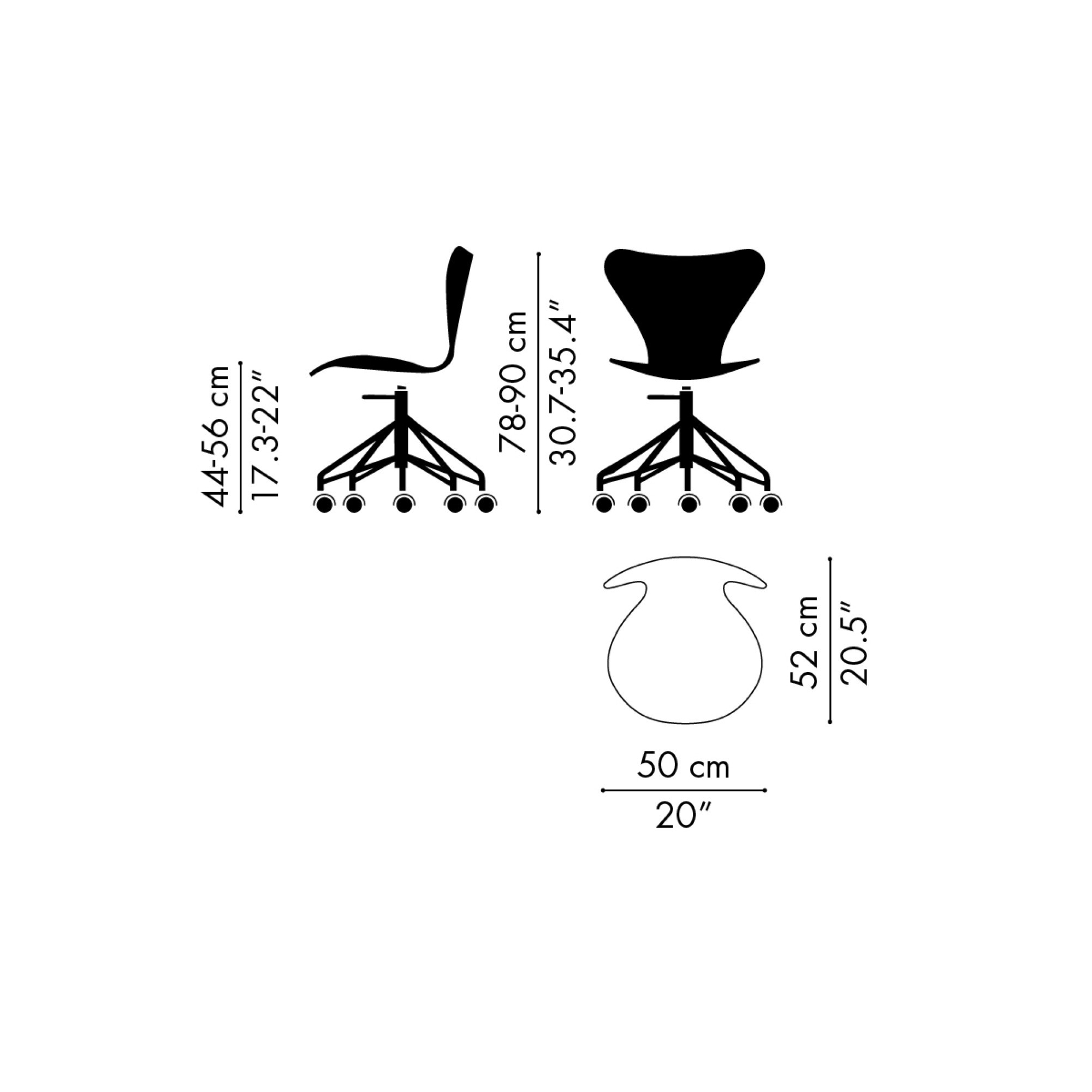 wood shell - Series 7 n°3117 (swivel base, without armrest) - Fritz Hansen