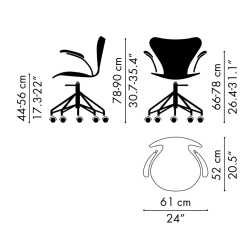 wood shell - Series 7 n°3217 (swivel base, with armrest) - Fritz Hansen