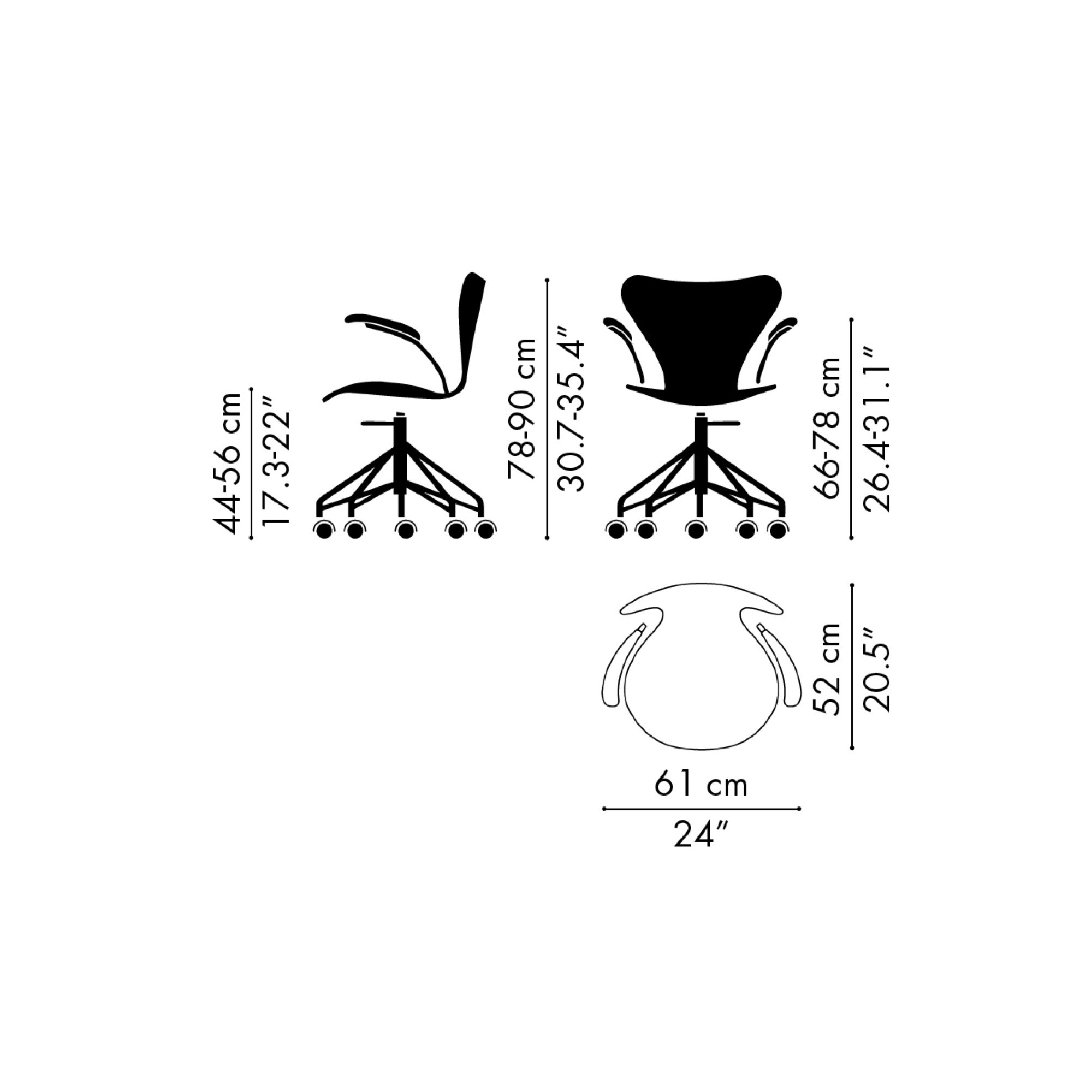 wood shell - Series 7 n°3217 (swivel base, with armrest) - Fritz Hansen