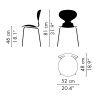 Lacquered Ash (smooth surface) + Front Upholstery – Ant Chair - Fritz Hansen