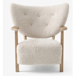 WULFF - Armchair + Footstool - oiled oak - sheepskin moonlight 17mm -  OFFER