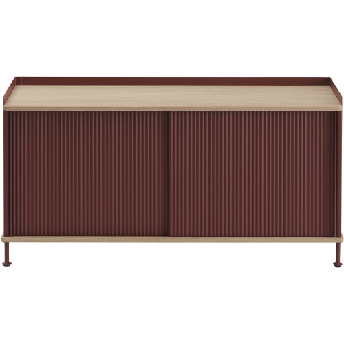 chêne/deep red - buffet horizontal Enfold – L124 x P45 xH63cm - Muuto