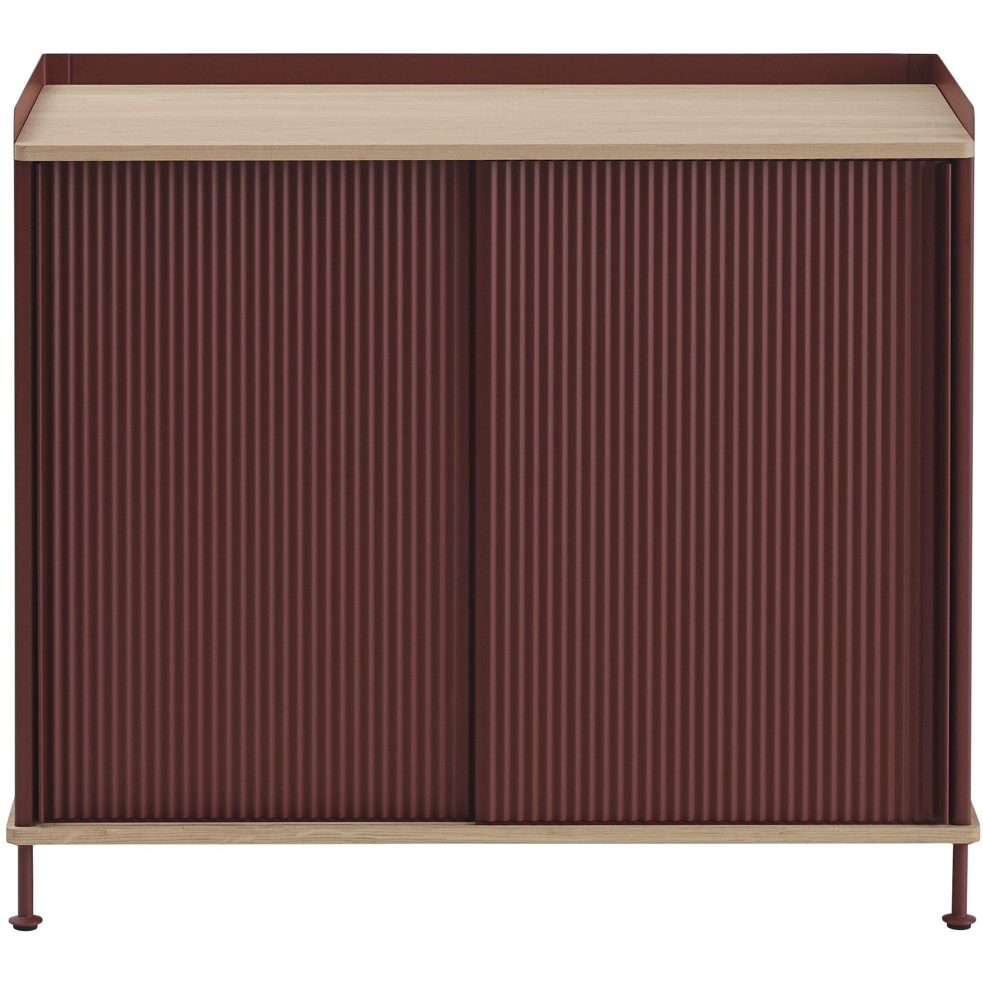 chêne/deep red - buffet vertical Enfold – L100 x P45 x H85cm - Muuto