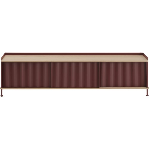 oak/deep red - horizontal Enfold sideboard – W186 x D45 xH48cm - Muuto