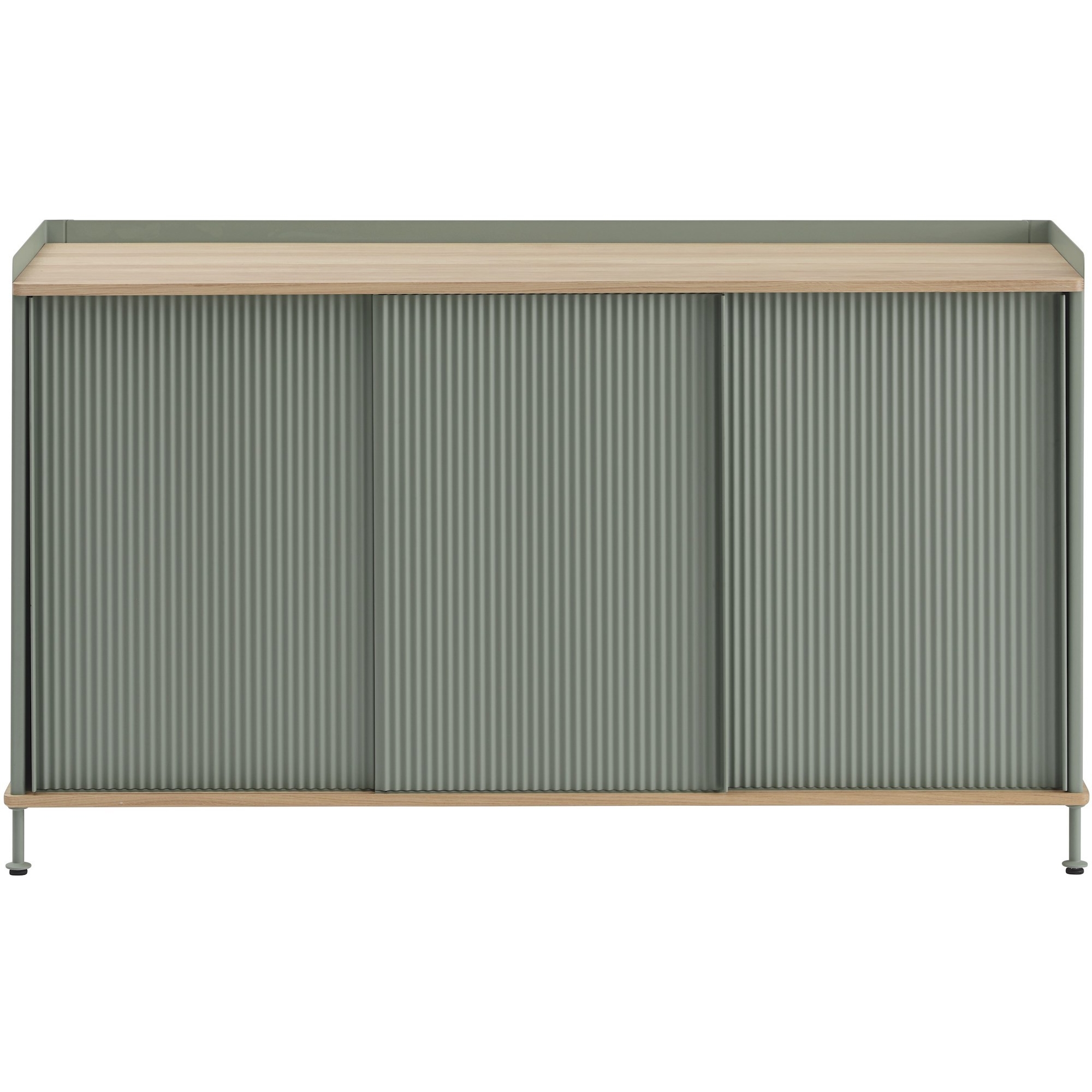 chêne/dusty green - buffet vertical Enfold – L148 x P45 x H85cm - Muuto