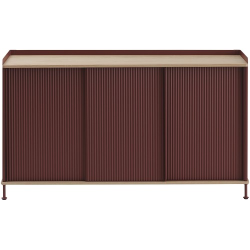 chêne/deep red - buffet vertical Enfold – L148 x P45 x H85cm - Muuto